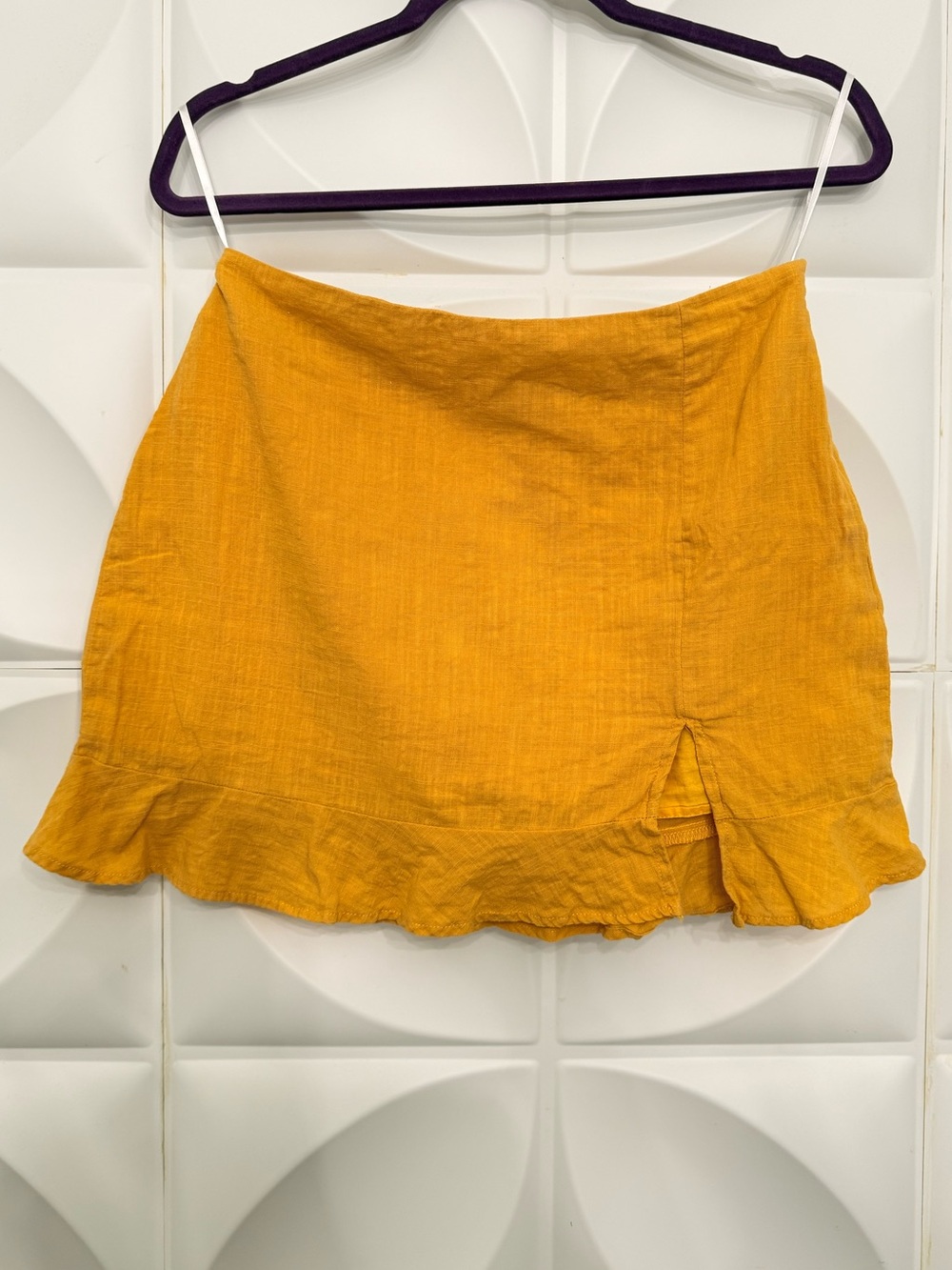 SHEIN Mustard Yellow Mini Skirt with side Zipper